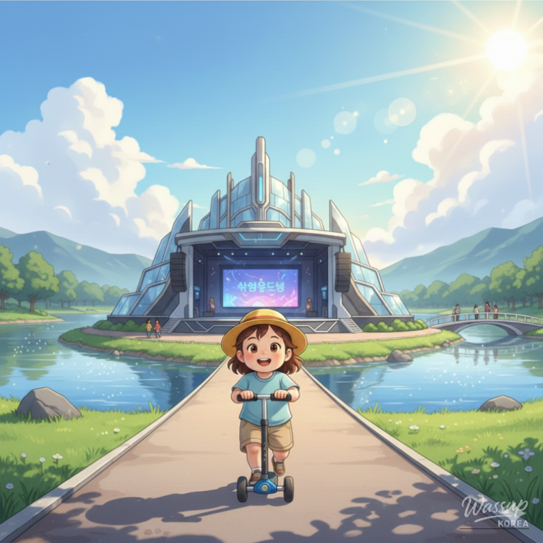 Flat lakeside paths and open scenery at Sejong Lakeside Park