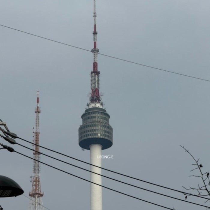 First impressions of Haebangchon with a glimpse of Namsan Tower in Seoul