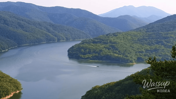 Snow-covered Eagle Peak summit offering panoramic winter views in Boeun
