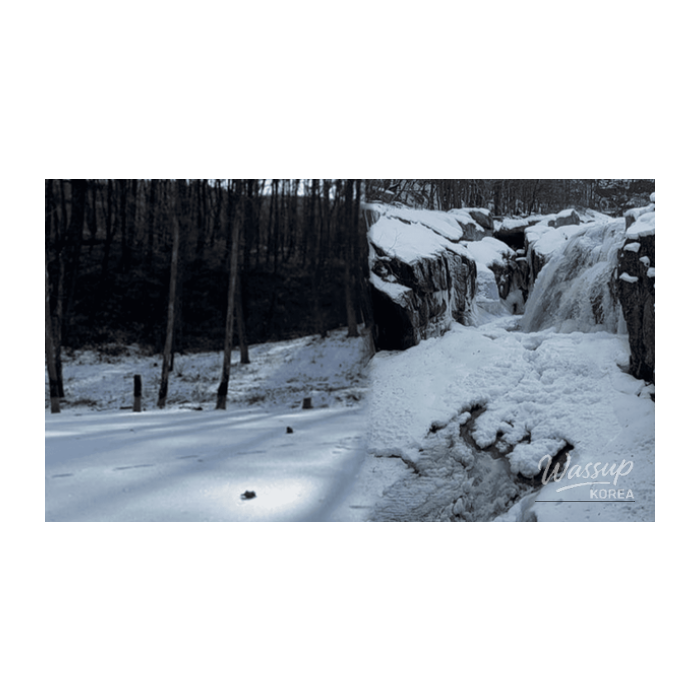Snow-covered winter landscape of Jeongseon in Gangwon Province