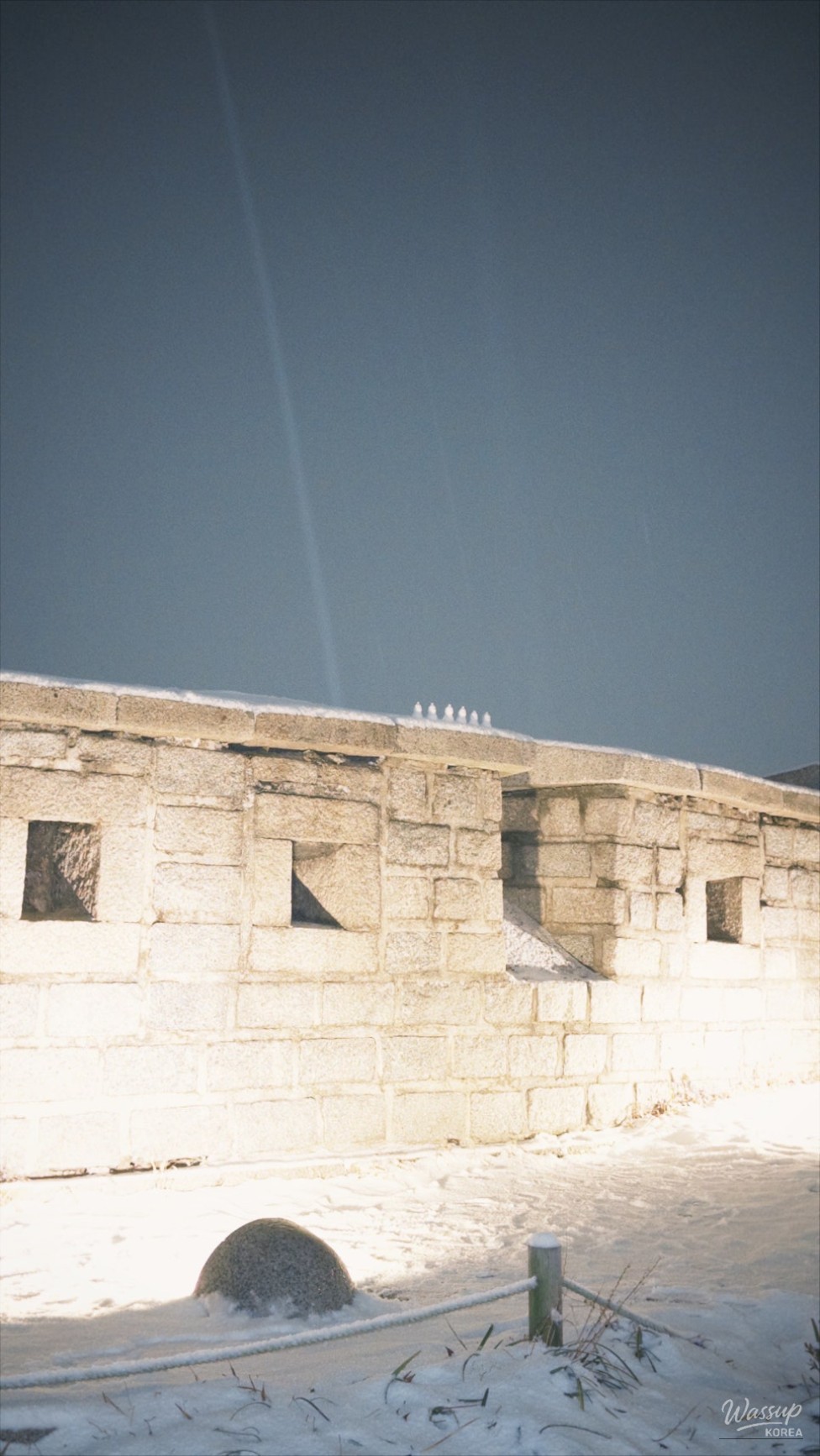 Snowy wall texture close-up