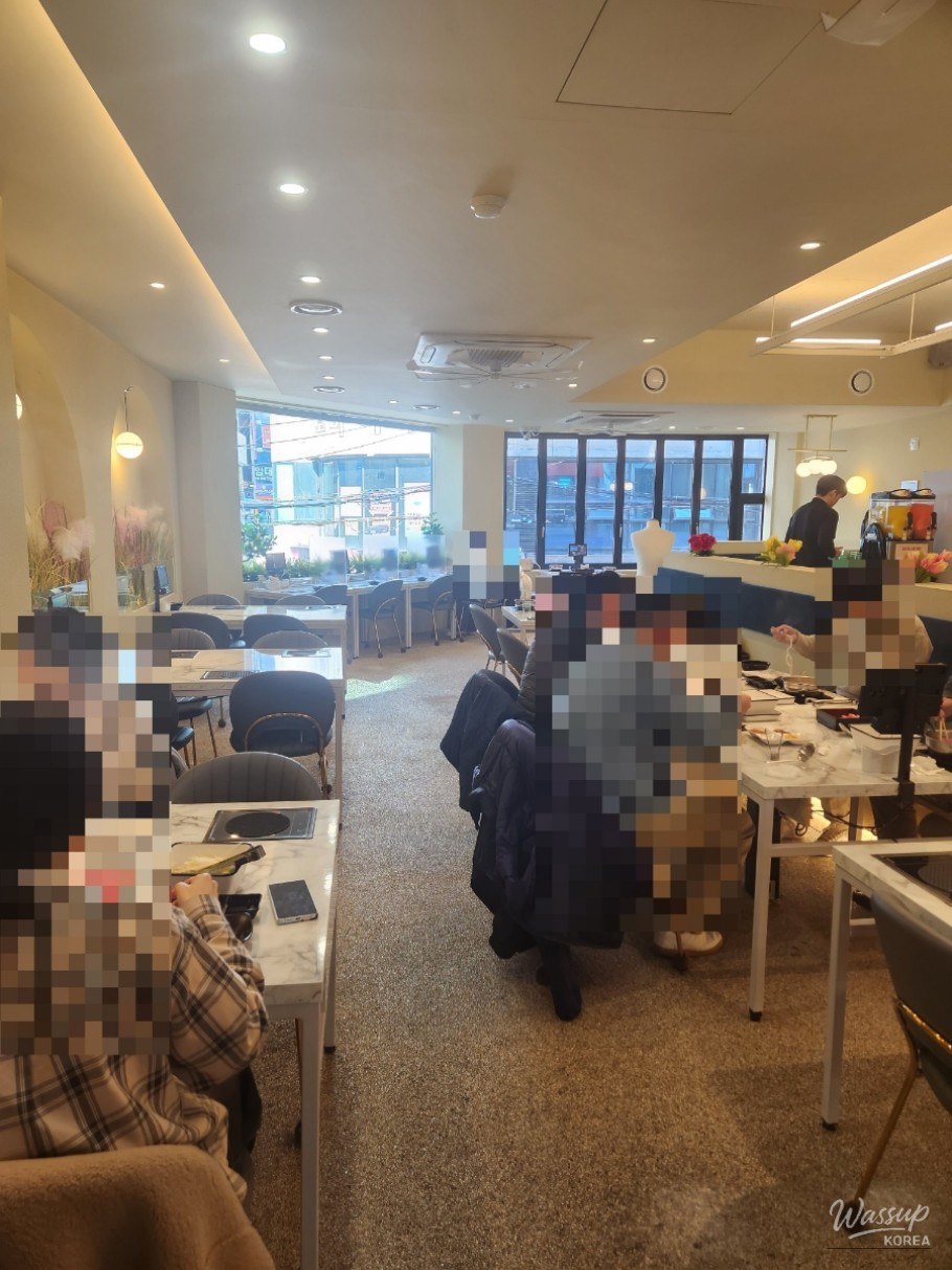 Finished shabu shabu meal with porridge and noodles at Shabuol Kyungsung University Branch