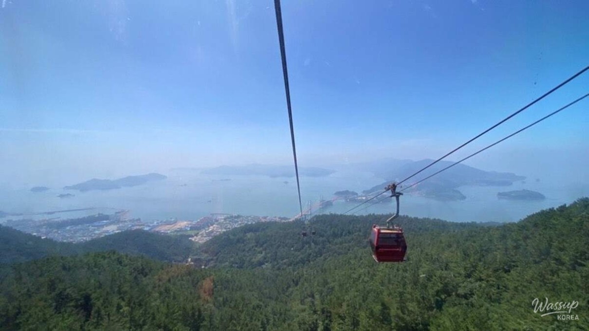 Coastal walking path along Choyangdo Trail beside the winter sea.
