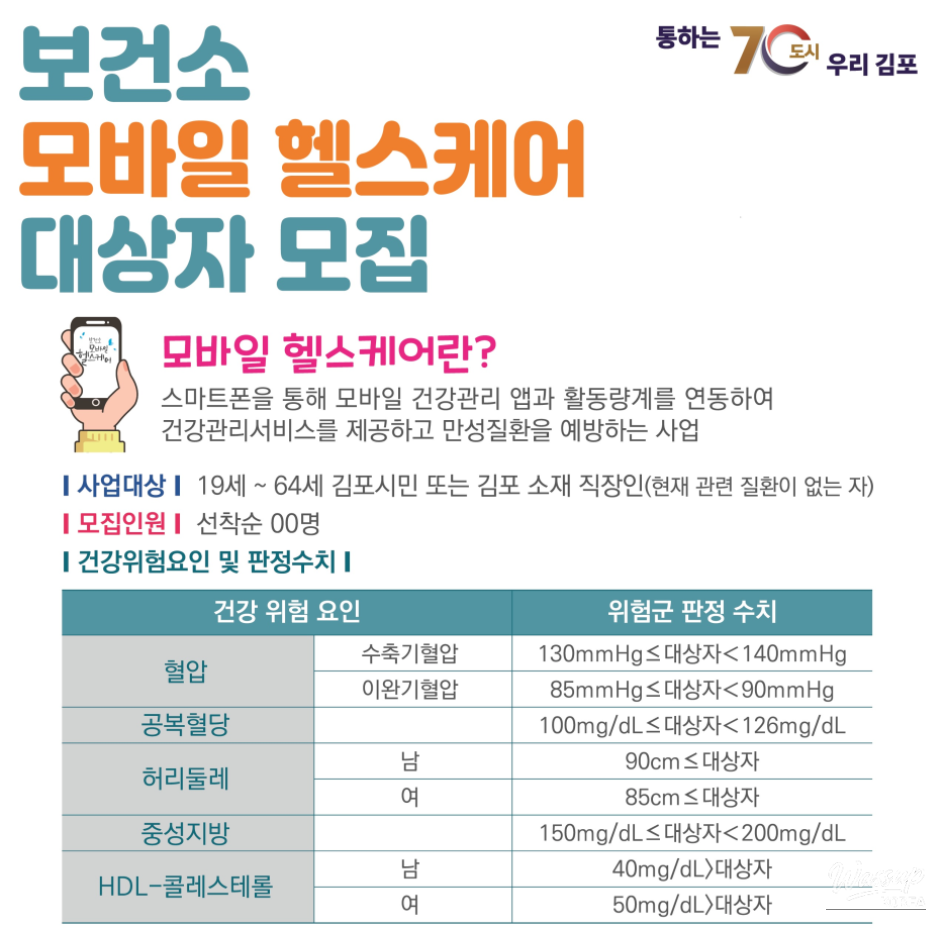 Recruitment for Mobile Healthcare Participants in Gimpo City_02
