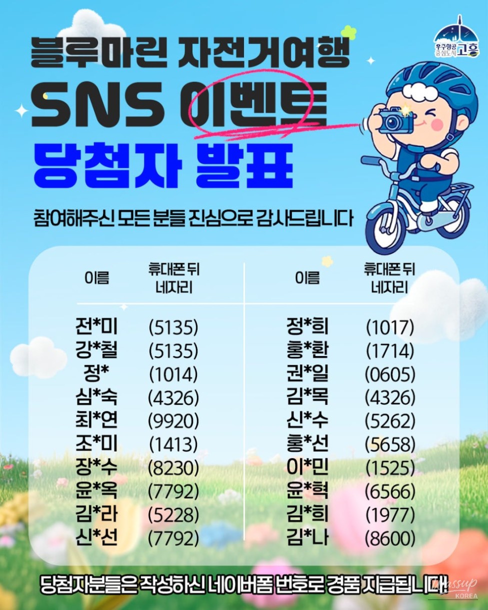 Thank You for Participating in the Blue Marine Bicycle Trip SNS Event!_01