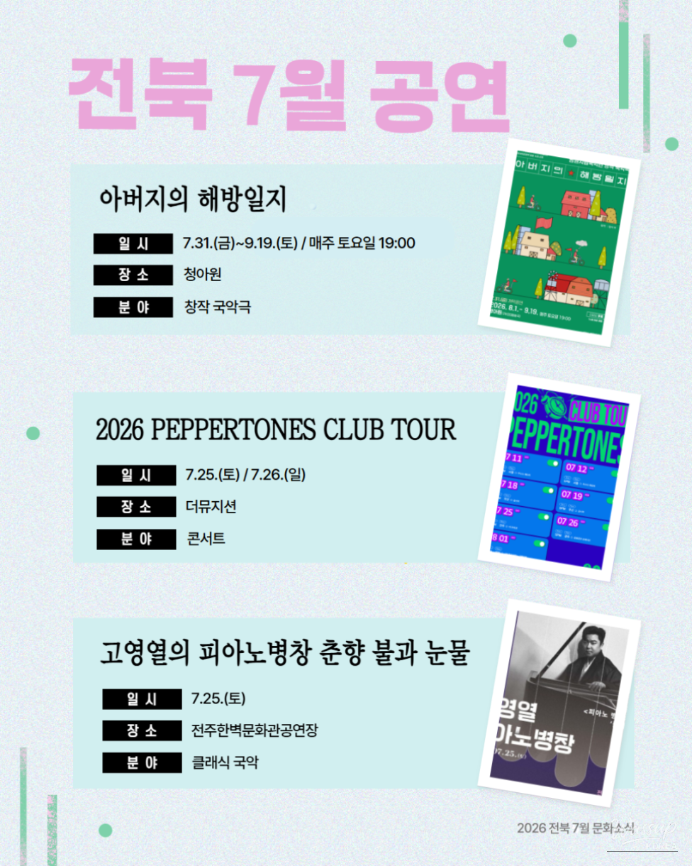 A Special Cultural Excursion to Jeonbuk: July Exhibitions and Performances_03