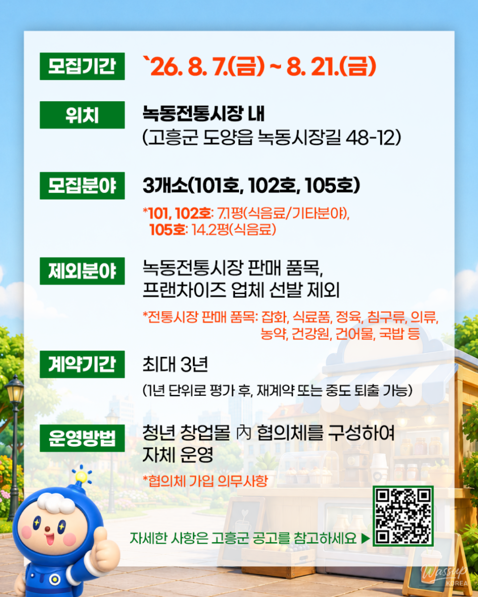Recruitment for Youth Startup Mall 'Cheongchun Maru' in Goheung County_03