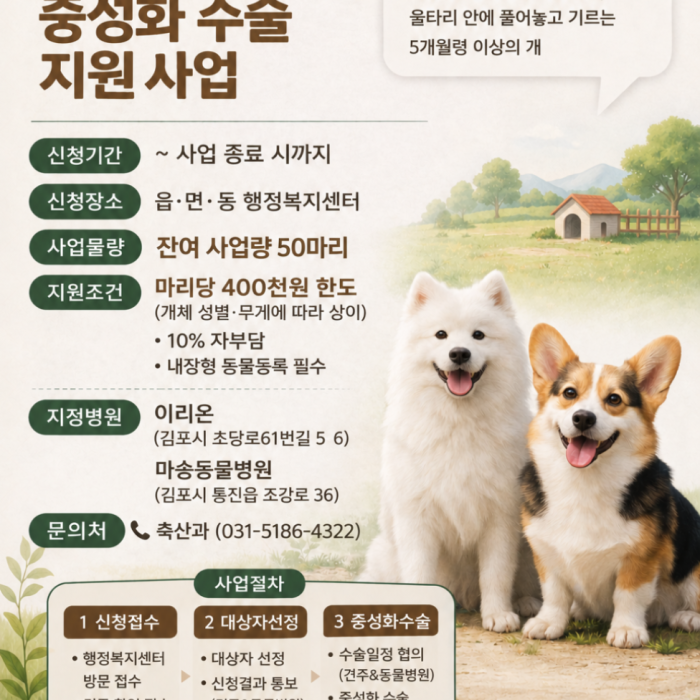 Outdoor Dog Neutering Support Program in Gimpo City