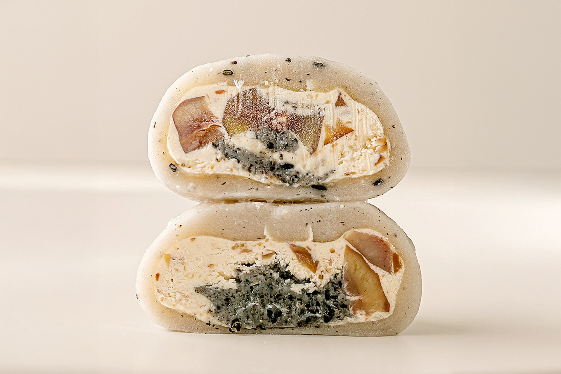 Interior display of various traditional rice cakes and Gongju chestnut bakery products