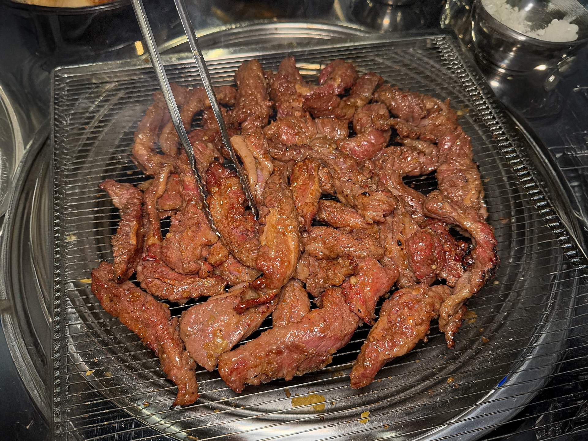 Grilling Mibak Samgyeopsal at Chobul House Euljiro