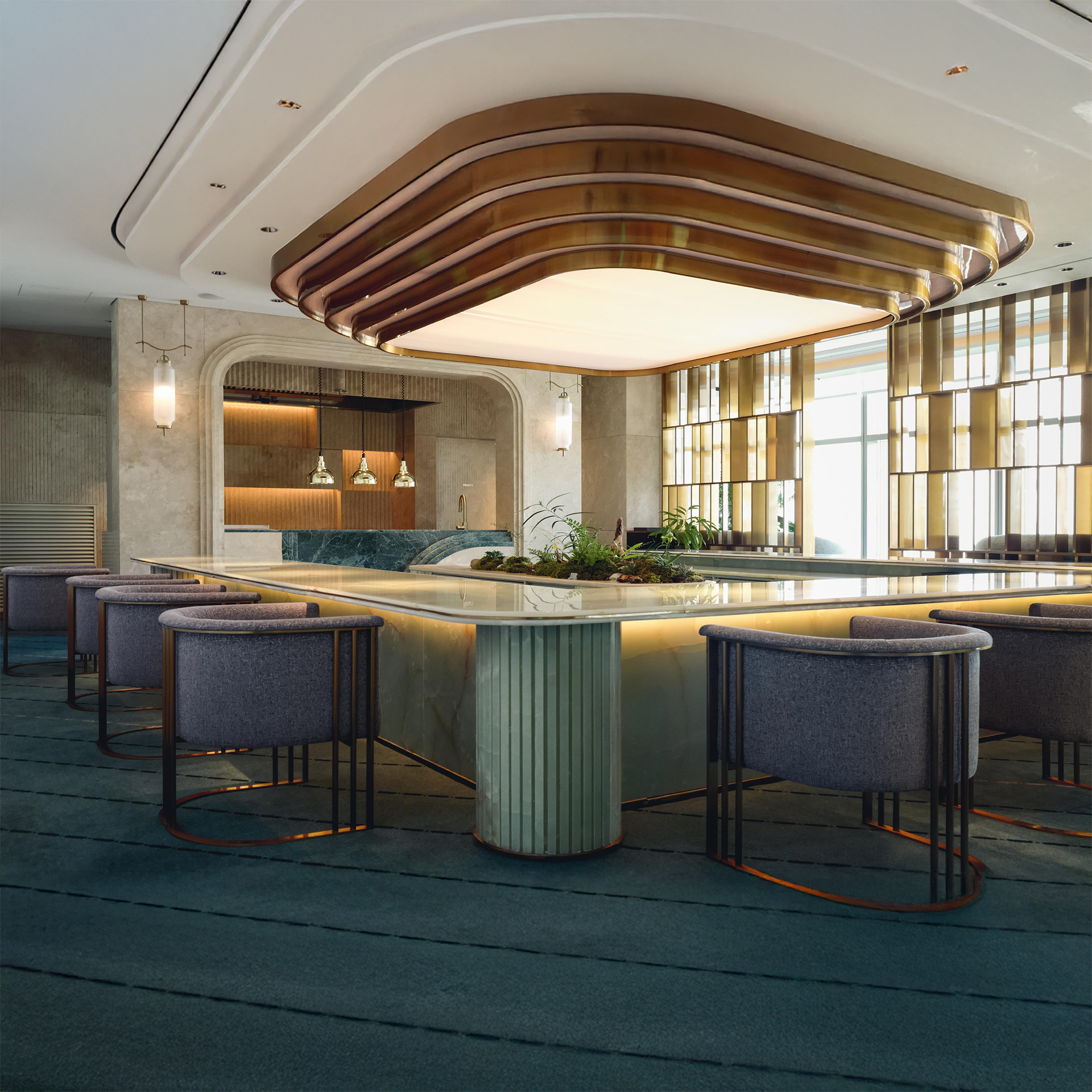 Panoramic dining space of Eatanic Garden located on the 36th floor of Josun Palace in Gangnam