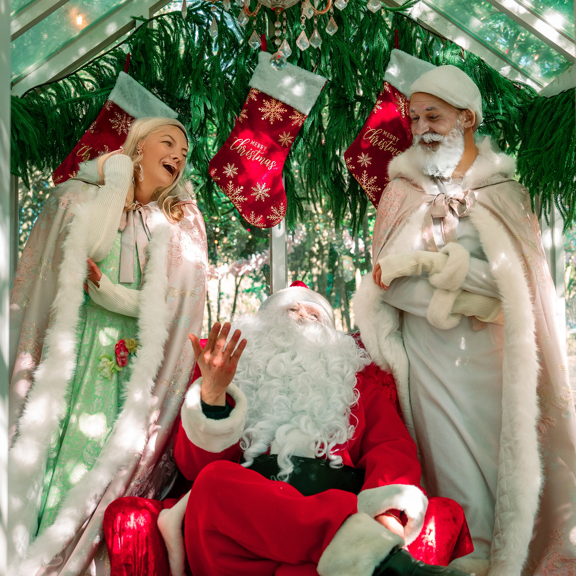 Christmas atmosphere in Jeju Island with warm winter scenery and festive decorations