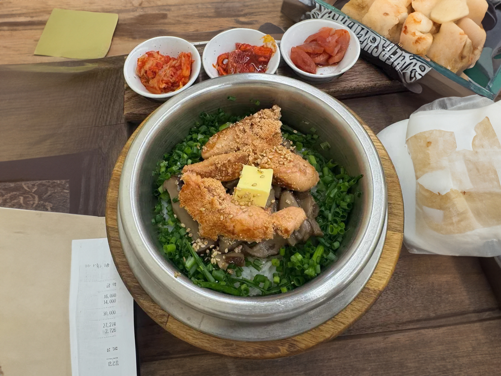 Potato pancakes and pot rice dishes enjoyed with family in Seoul